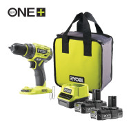 RYOBI R18DD7-220S Δραπανοκατσάβιδο μπαταρίας 18V ONE+™ με κινητήρα νέας γενιάς Brushless (περιλαμβάνονται 2 μπαταρίες 2.0 Ah και φορτιστής)