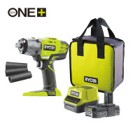 RYOBI R18IW3-120S Μπουλονόκλειδο 1/2″ μπαταρίας 18V ONE+™ με ροπή έως 400Nm (περιλαμβάνεται μπαταρία 2.0 Ah και φορτιστής)