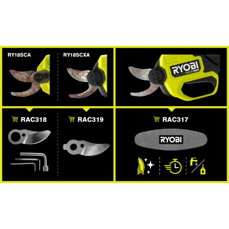 RYOBI RAC319 Ανταλλακτική λεπίδα κλαδευτικού - συμβατή με RY18SCXA