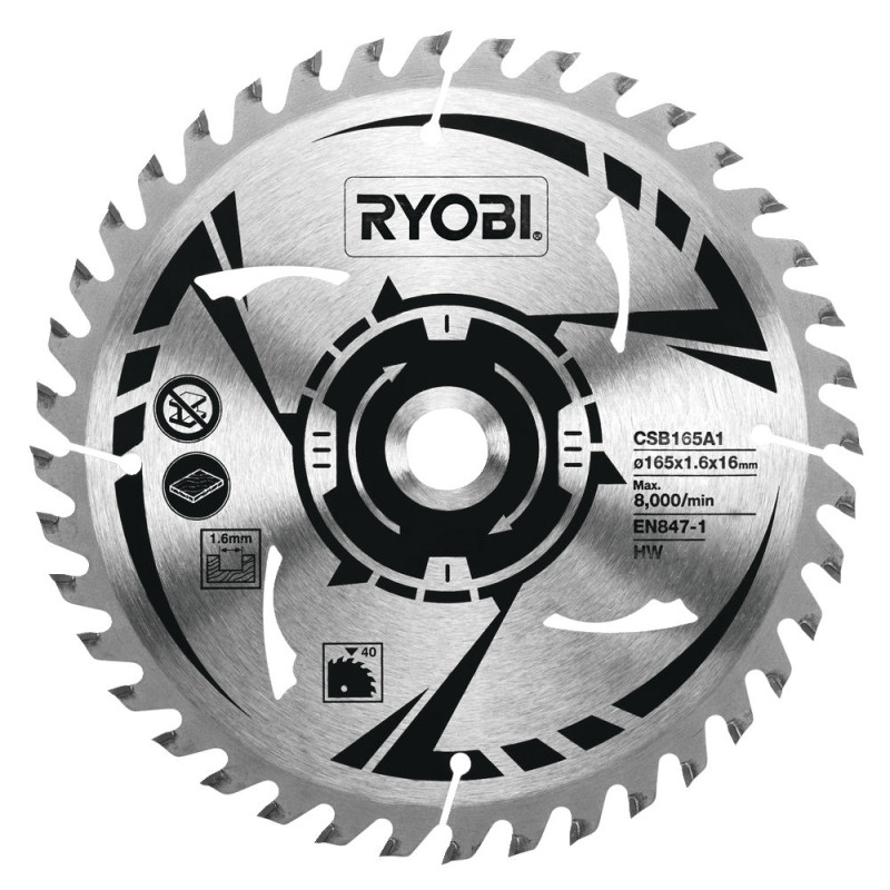 RYOBI CSB165A1 Δίσκος 165mm, 40 δόντια RYOBI CSB165A1 Δίσκος 165mm, 40 δόντια
