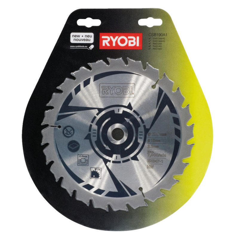 RYOBI CSB190A1 1 τεμάχιο δίσκος φαλτσοπρίονου 190mm (24 δόντια)