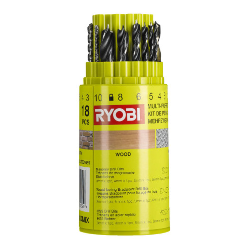 RYOBI RAK18DMIX Σετ διάτρησης πολλαπλών χρήσεων 18 τεμαχίων