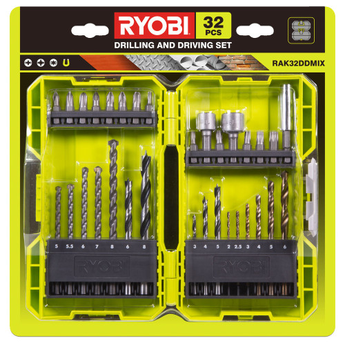 RYOBI RAK32DDMIX Σετ μύτες και τρυπάνια 32 τεμαχίων